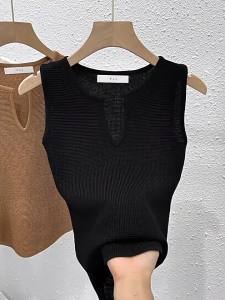 DVDK | Black Summer Thin Sleeveless Top Camisole Covering Side Boobs