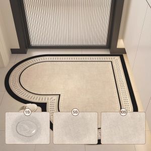 Bathroom Heart Shaped Soft Diatom Mud Entrance Door Mat High Absorbency Non Slip Bath Room Foot Mat Modern Style Home Decor