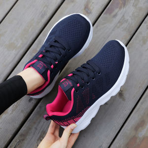 Womens Mid-Aged Spring-Autumn Sports Shoes Anti-Slip Soft Bottom Breathable Mesh Comfortable Walking Shoes Casual Style