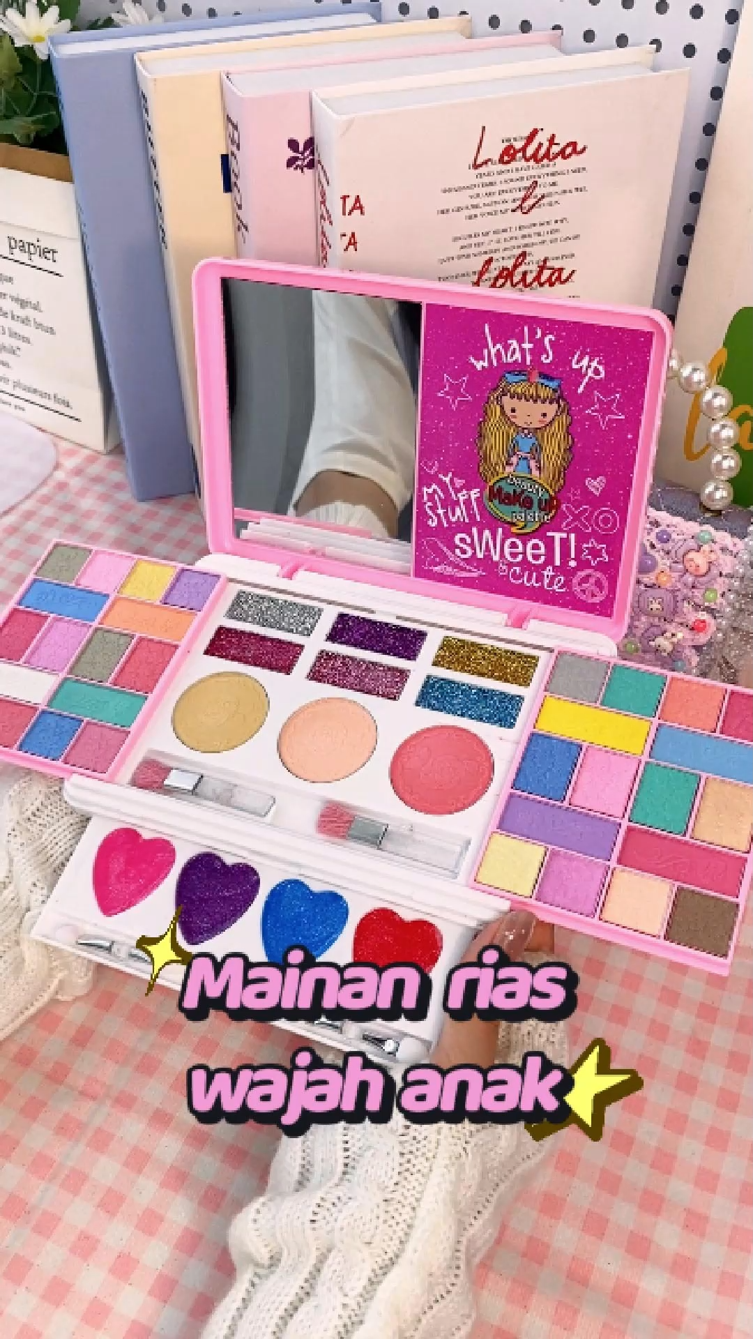 Tatajoy Mainan Make Up Anak Perempuan Makeup Anak Girl Pretend Play Set Lipstik Eye Shadow Safety Kit Mainan Make Up Anak Anak Princess Mainan Kosmetik Kecantikan Anak