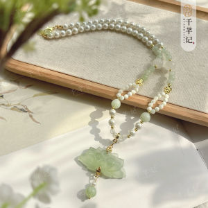 Original National Style Short Fresh Lotus Flower Necklace Accessories Song Dynasty Style Ancient Fairy Atmosphere Summer Versatile Hanfu Jewelry