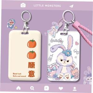 Student Bus Card Holder ID Credit Bank Card Organizer PVC Cartoon Print Hard Shell Functional Small Bag for Teens