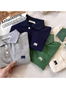 Summer New Style Childrens POLO Shirt Embroidered Short Sleeve T-Shirt Baby Collar Pocket Casual Loose Fit Cotton 100%