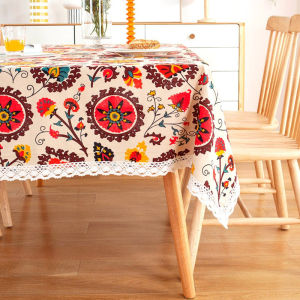 Bingele Table Cloth Vintage Printed Dining Coffee Tea Cotton Linens Table Clothes Rectangle Retro Bohemian Square Long Banquet Dinner 4 6 8 Seaters Tablecloth Ins Study Makeup Table Cover Alas Meja Makan 6 Kerusi 8 Kerusi Kain Lapik Meja Ka