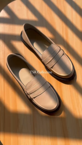 TSR - Sepatu Docmart Wanita GSP02 - Sepatu Loafers Hitam Wanita Dewasa Slip On Klasik