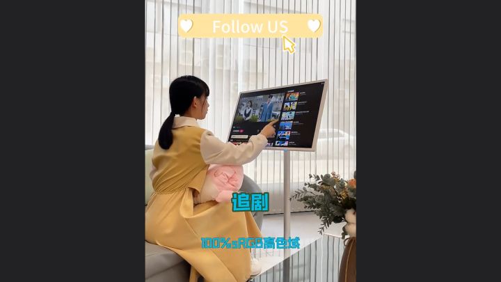 StanByMe 27 32 Inch Portable Smart Rolling Android Tablet Touch Screen lps TV Tablet Miracast Display With Wheels