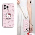 HelloKitty Magnetic Absorption iPhone pro Max Phone with Lanyard Full Cover Womens Style Lambskin Apple 16 Series Case. 
