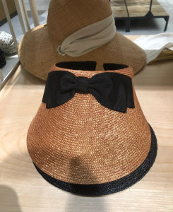 Summer Sun Protection Butterfly Knot Empty Top Straw Hat Womens Style UPF50 Brimless Casual All Seasons Outdoor Cap