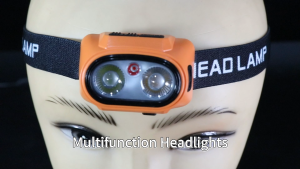 Asafee F55 Mini LED Headlamp Rechargeable White Yellow Red Light Motion Sensor Head Lamp 45° Adjustable For Night Walking
