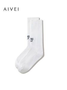 Spring Seasonal AIVEI Golf Series Letter Embroidery Mid-Calf Socks Girls Feelings Cotton Breathable Fashionable Casual Socks