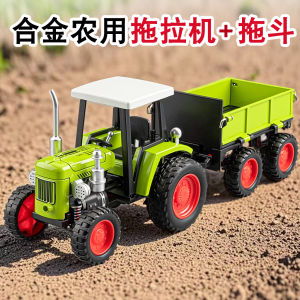 Large Alloy Tractor Toy for Boys Farmer Handheld Flip Dump Truck Farm Vehicle Collectible Model Realistic Metal Toy Car Simulation