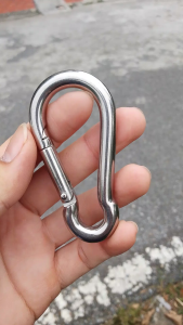 Móc Khóa Inox Chốt Lò Xo Dày 8mm Chất Liệu Thép Không Gỉ 304 Dùng Treo Dây Thừng Túi