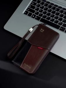 New Large Capacity Men RFID Wallets Handbags Card Holder Zipper Male Coin Purses High Quality Phone Pocket Men Money Clips