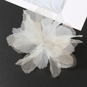 10Pcs 3D Flower Organza Lace Patches Applique For Bridal Wedding Dress Gradient Lace Trim Sewing Accessories Decoration Patches
