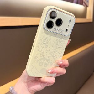 CRAYON SHINCHAN | Cute Cartoon Crayon Shin Chan Liquid Silicone Phone Case For iphone 18 17 16 15 14 Pro Max 18 Pro 13 Full Lens Protective Cover