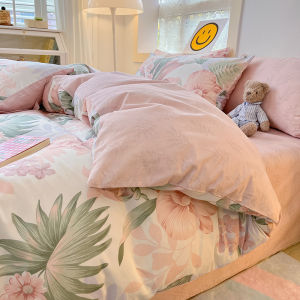Floral Long-staple Cotton 4-Piece Bedding Set