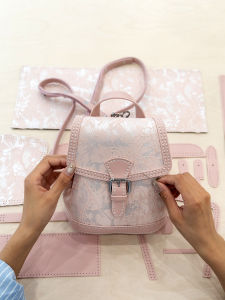 Handcrafted Song Jin Printed Double Shoulder Bag DIY Hand Sewn Crossbody Bag Materials Made by Hand to Give to Friends
