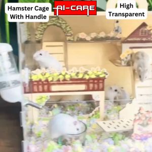 Transparent Premium Hamster Cage Habitats Acrylic with accessories toys modern luxury design bedroom bathroom treadmill runway running wheel hamster and small pet DIY cage with removable parts