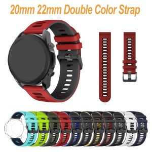 20mm 22mm Double Color Band For Amazfit GTS 2 4 Mini/GTS 3/GTS 2e/Bip 3 Pro/Bip U Pro/Bip S lite/GTR 3 Pro/GTR 2 4 Watchband