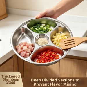 Multipurpose Five Compartments Condiment Dish