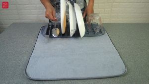 HOMU KANSO MATTO Microfiber Kitchen Drying Mat Rak Alas Pengering Piring Cangkir dan Peralatan Dapur
