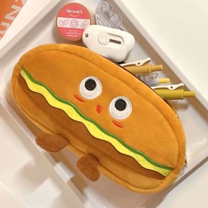 Cute Cat Pen Bag Large Capacity Multi-function Funny Kawaii Storage Bag Student Plush Pencil Case