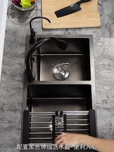 304 Stainless Steel BLACK NANO Kitchen Sink Topmount Undermount Single Double Bowl Extra Thick Panel