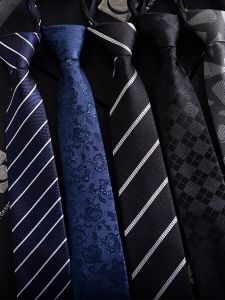 Khăn Quàng Cổ Nam Thời Trang Doanh Nhân Màu Xanh Đen Không Cần Buộc Thắt Lưng Kiểu Hàn Quốc Hộp Quà Tặng Khuy Cho Đám Cưới