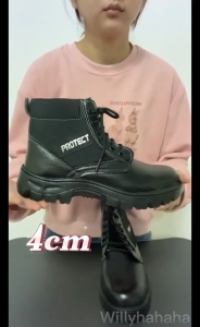 TOMITANY Mens Fashion Boots Safety Shoes High Cut Sewed And Vulcanized Leather Safety Shoes Boy Footwear Walking Shoes Comfort