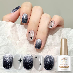 BORN PRETTY | BORN PRETTY 1/2PCS Black Glitter Cat Magnetic Gel Polish Soak Off UV LED Nail Art Glitter Shiny Nail Gel for Salon DIY Manicure