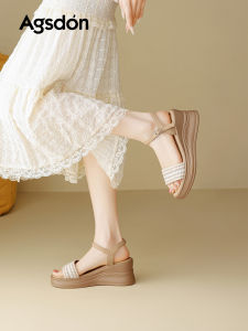 Agsdon | Thick Soled Wedge Sandals for Women Woven