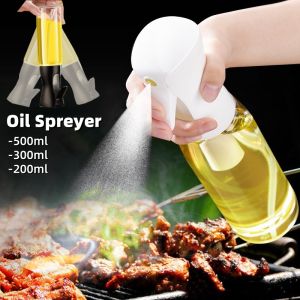 500/300/200ml Oil Sprayer for Cooking Air Fryer Oil Spray Bottle Mister for Kitchen Baking Olive Salad Refillable Oil Dispenser