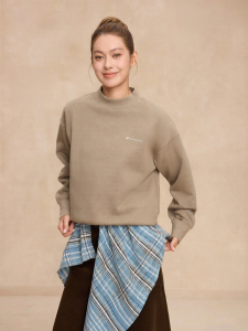 Champion | Áo Hoodie Nữ Mùa Thu Đông Cổ Cao Bán Phân Minimalist Lông Cừu