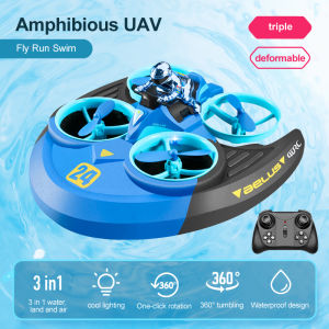 4DRC Mini RC Drone Altitude Hold Headless Mode 3 in 1 Sea Land Air Flight 2.4G Remote Control Quadcopter Boat RC Helicopter Toys