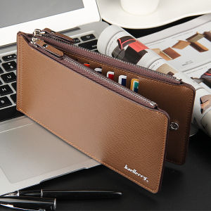 Baellerry | Baellerry Mens Long Wallet Leather PU Credit Card Holder with Coin Purse Phone Pocket Double Zipper