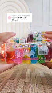 Slime set lumpur kristal impor mainan anak 6 warna motif molly dino saurus sanrio isi 6 pcs per pack