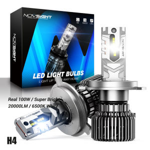 Novsight N75 LED Lights for Car H4 9003 HB2 LED Headlight Bulb Kit High/Low Beam 100W 20000LM 6500K Super Bright Plug&Play 2Pcs 1 Year Warranty Free Shipping