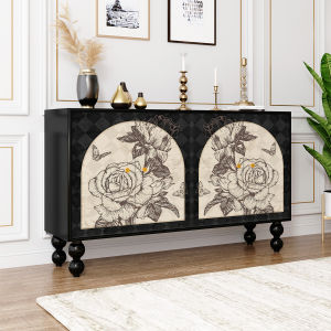 Solid Wood Dining Room Sideboard Coffee Bar Integrated Living Room Partition Wall Mounted Storage Decorative Cabinet