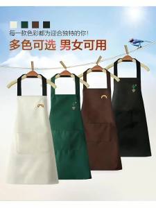 Waterproof Oilproof Kitchen Apron Large Pocket Cooking Baking Apron for Men Women