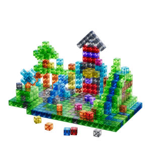 BABYSHOME | Educational Large Particle Magnetic Building Blocks Transparent Geometric Puzzles