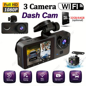 1080P HD Car Dvr 2/3Channels Dash Cam for Cars Video Recorder WIFI Front inside Rear View Camera Black Box Car Assecories