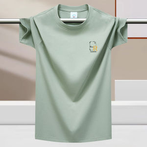 Áo Thun Tay Ngắn Ice Silk Sorona Cotton Nam Mùa Hè 2025 Dáng Rộng Thoải Mái Co Giãn in Họa Tiết Thời Trang Thường Ngày