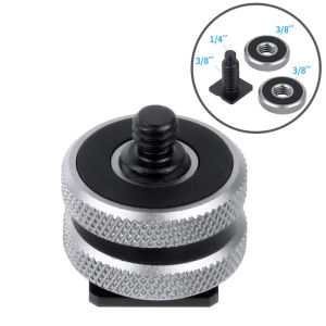 Camera Hot Shoe Mount Adapter to 1/4 Inch Dual Nut Cold Shoe Adapter Bracket for GoPro Hero Action Camera DSLR Photo Studio