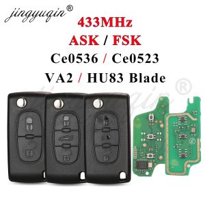 Filp Remote Car Key 433MHz ID46 For Citroen C1 C2 C3 C4 C5 Berlingo Picasso Peugeot 207 307 308 408 RCZ Fiat CE0536 CE0523 2/3BT