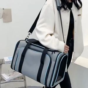 กระเป๋าสัตว์เลี้ยงสามารถพับได้ กระเป๋าสะพายสัตว์เลี้ยง แบบสะพายไหล่ เป๋าสุนัขแมวระบายอากาศได้ดี COD