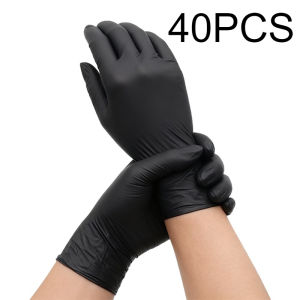 20/40/80PCS Disposable Black Nitrile Gloves Bedroom Cleaning Nitrile Gloves Suitable Pet Cleaning Hairdressing Tattoo Tool