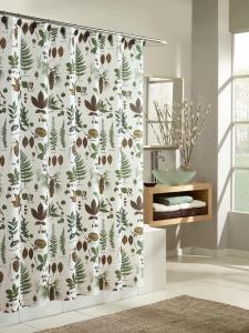 Elegant European Style Thickened Soft Flocking Bath Curtain Waterproof Mold Proof Partition Curtain for Bathroom Shower