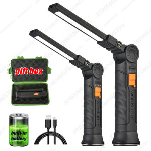 Multifunctional COB LED Flashlight Portable Magnetic Work Light Lantern USB Rechargeable Emergency Repair Camping Torch Lamp