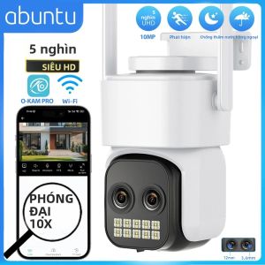 Camera Giám Sát Ngoài Trời Wifi PTZ 10MP 5K Với Zoom Lai 10X Ống Kính Kép 3.6mm+12mm Phát Hiện Chuyển Động Người O-KAM PRO Security Cam