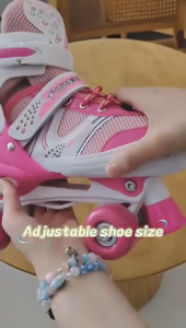 Kids Adjustable Double Row & Inline 4-Wheel Roller Skates Beginner Skating Shoes for Boys & Girls